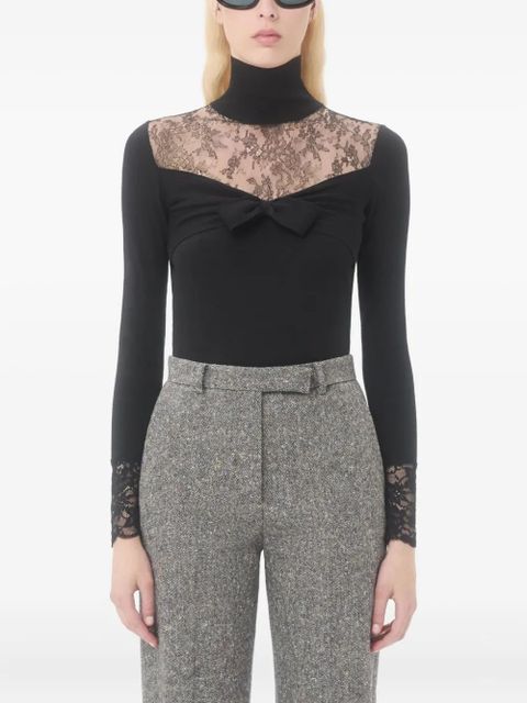 Valentino Garavani lace-panelled top - Black