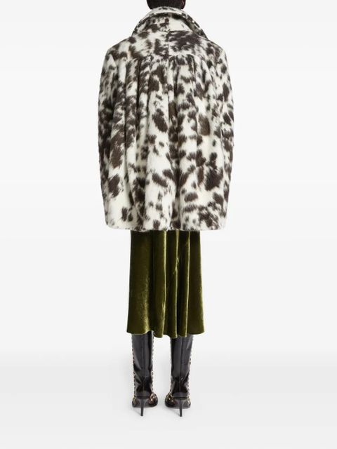 DRIES VAN NOTEN cowhide-pattern double-breasted jacket - Brown
