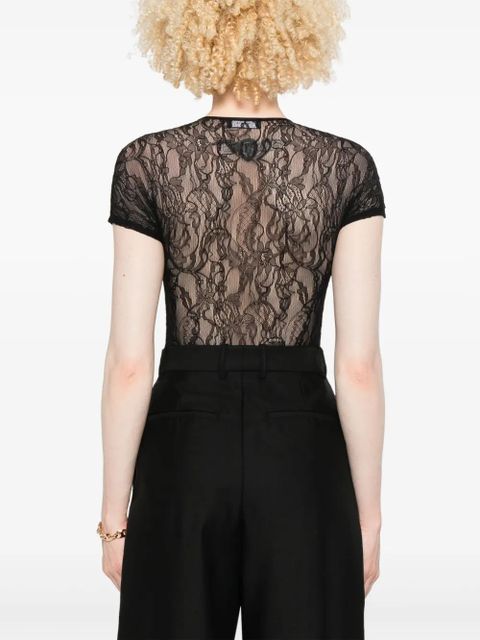WARDROBE.NYC lace-detailing bodysuit - Black