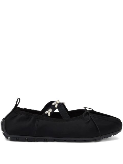 Simone Rocha pleated crystal-embellished ballet flats - Black - zdjęcie produktu nr 1