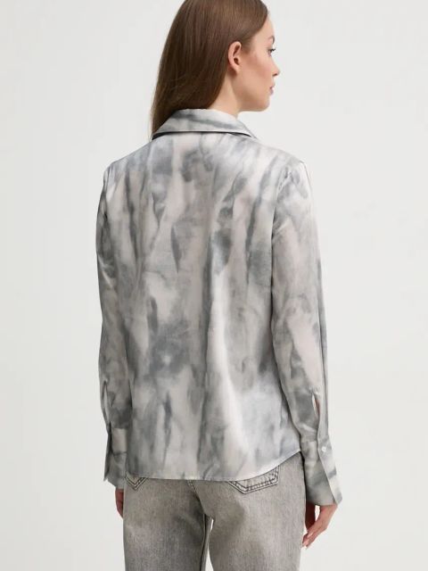 Sisley koszula damska kolor szary regular z kołnierzykiem klasycznym 5WDJLQFF7