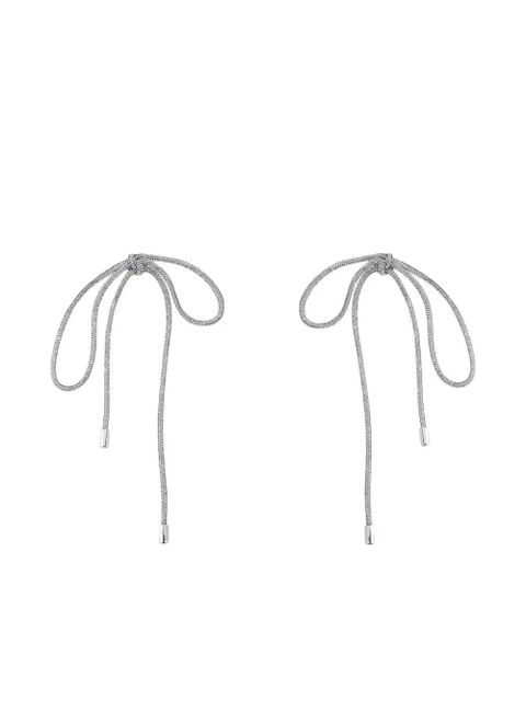 AREA crystal-knot long earrings - Silver - zdjęcie produktu nr 1