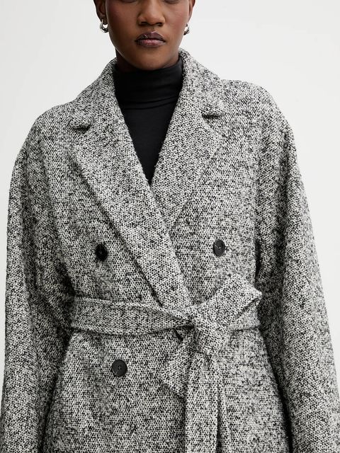 Marc O'Polo płaszcz z dodatkiem wełny kolor szary 509017671133