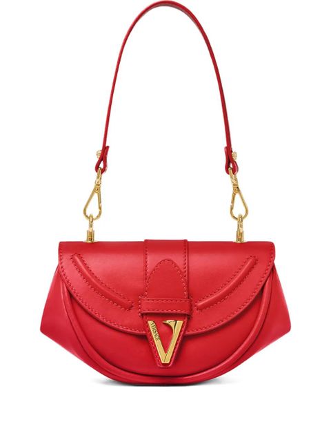 Versace curved-flap leather shoulder bag - Red - zdjęcie produktu nr 1