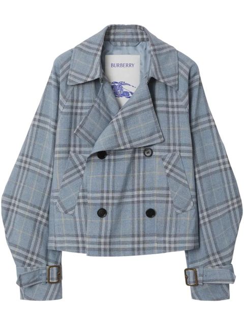 Burberry check trench jacket - Blue - zdjęcie produktu nr 1