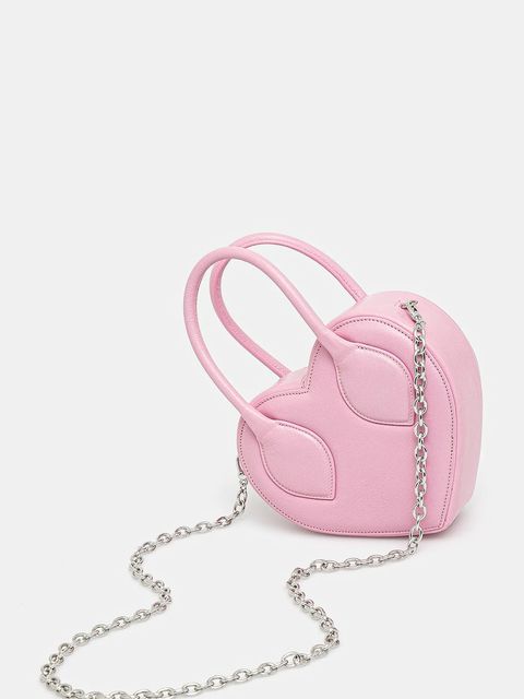 AMBUSH torebka skórzana Heart Top Handle Bag kolor różowy 12115033