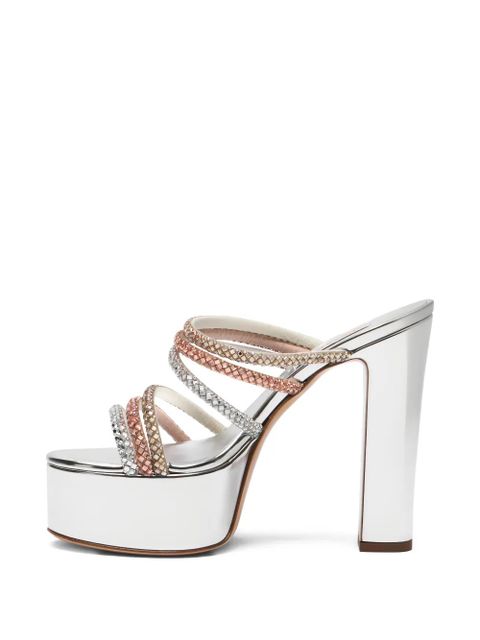 Casadei Patty Andromeda platform embellished sandals - Silver