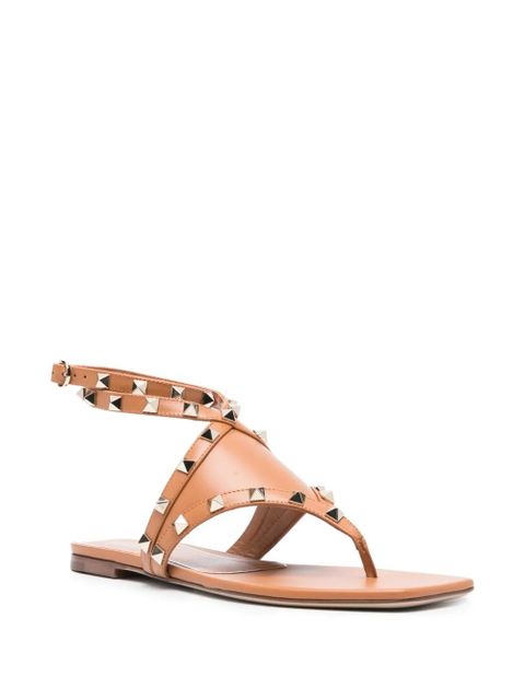 Valentino Garavani Rockstud leather sandals - Brown