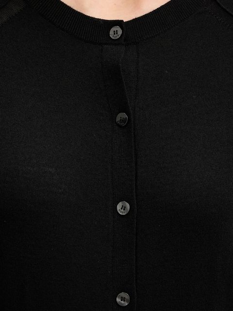 BOSS kardigan wełniany damski kolor czarny lekki 50545031