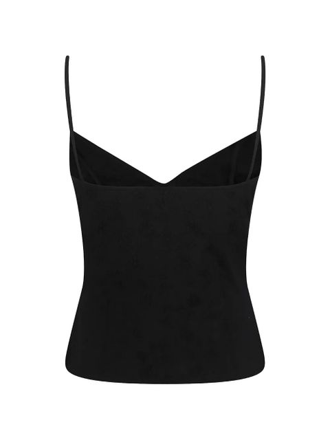 Alexander McQueen floral-jacquard lace-up top - Black - zdjęcie produktu nr 2