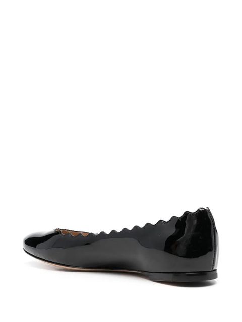 Chloé patent finish ballerina flats - Black