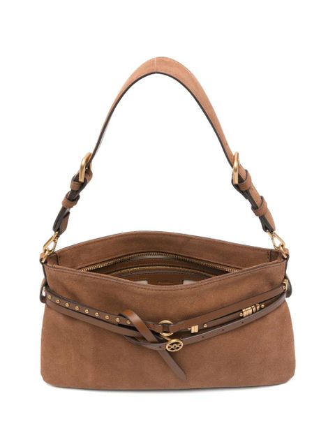 PINKO logo-detail buckle shoulder bag - Brown