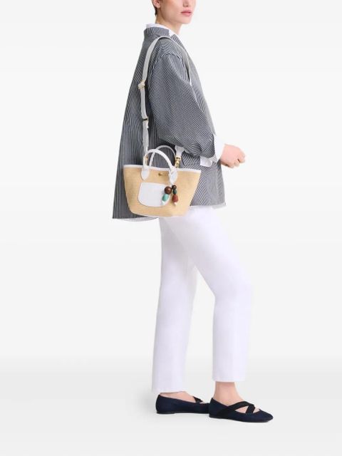Longchamp Le Pilage woven straw tote bag - White - zdjęcie produktu nr 2