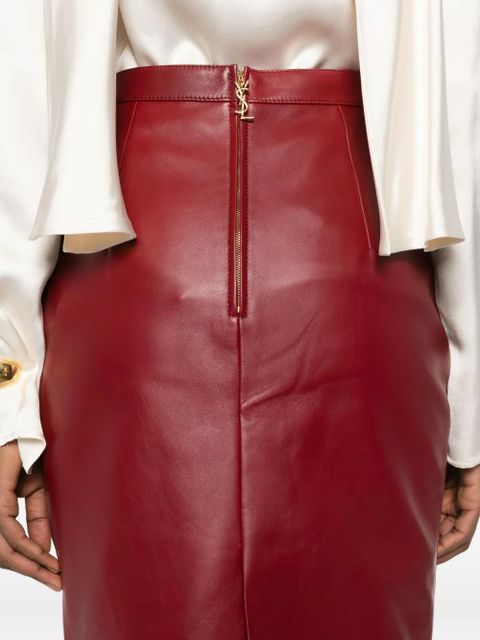 Saint Laurent Cassandre midi pencil skirt - Red