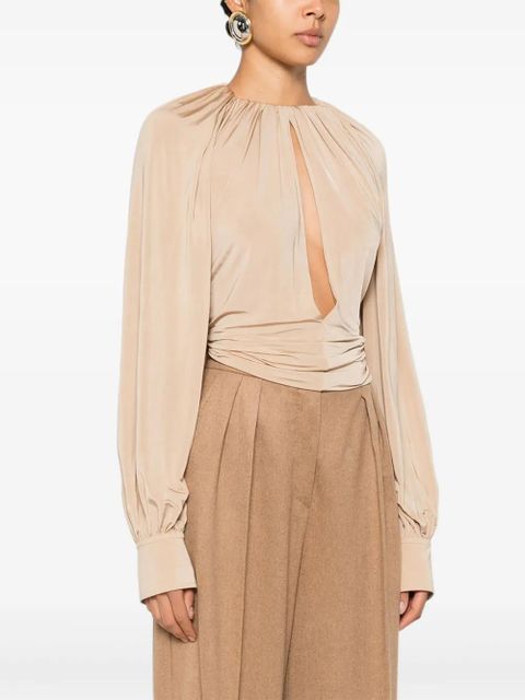 Ferragamo gathered long-sleeve blouse - Neutrals - zdjęcie produktu nr 2