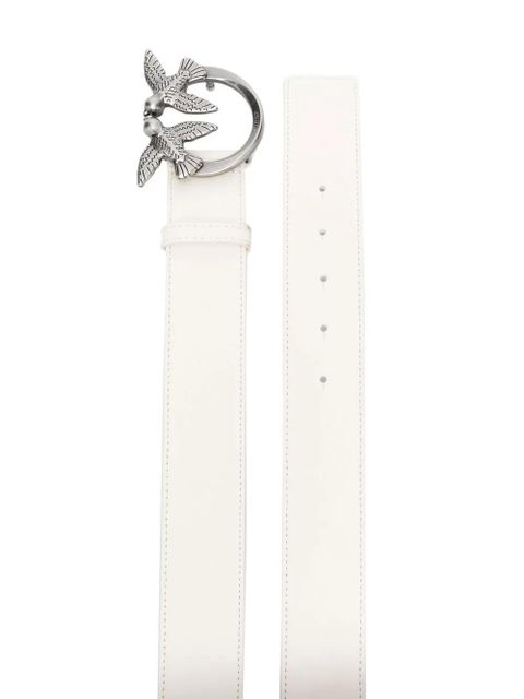 PINKO Love Berry logo-plaque leather belt - White - zdjęcie produktu nr 2