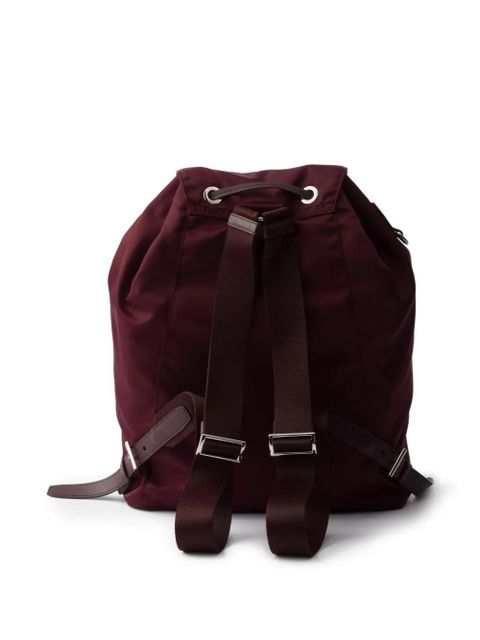 Prada logo-plaque backpack - Red