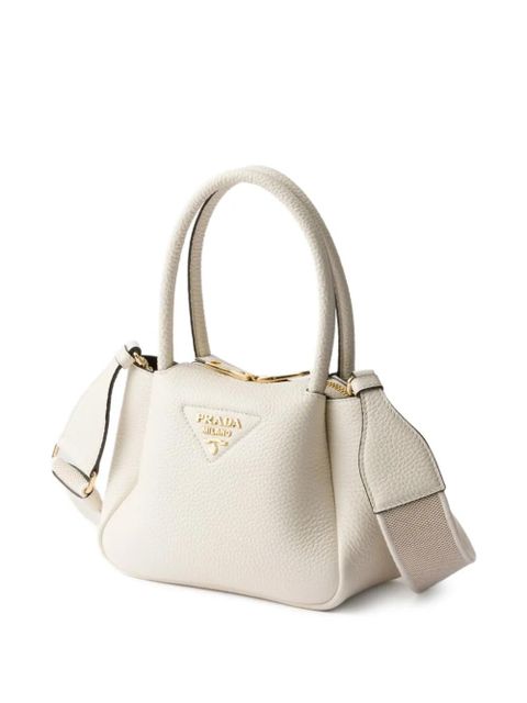 Prada mini leather tote bag - White