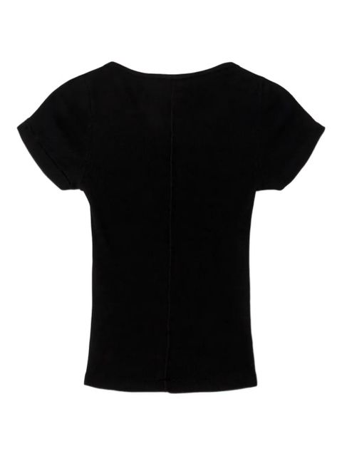 RE/DONE ribbed round-neck tee - Black - zdjęcie produktu nr 2