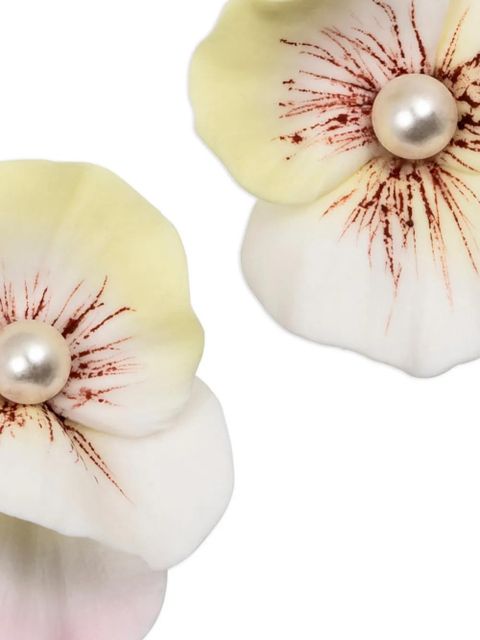 Jennifer Behr Viletta flower-shaped earrings - White