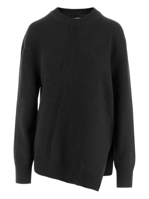 Jil Sander asymmetrical ribbed sweater - Black - zdjęcie produktu nr 1