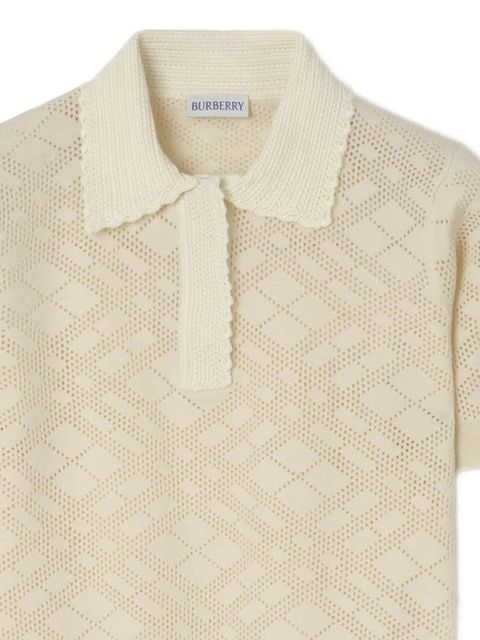 Burberry check-pattern polo top - Neutrals - zdjęcie produktu nr 2