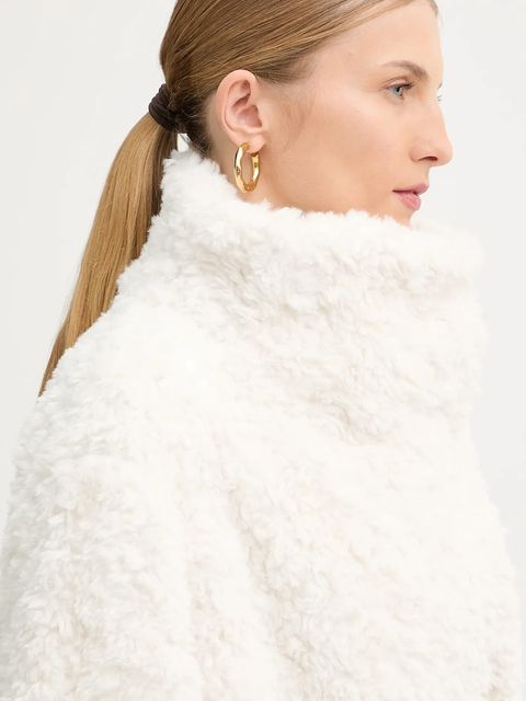 BOSS płaszcz z domieszką wełny kolor biały 50550632