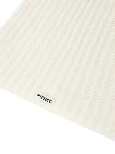 PINKO ribbed-knit scarf - White