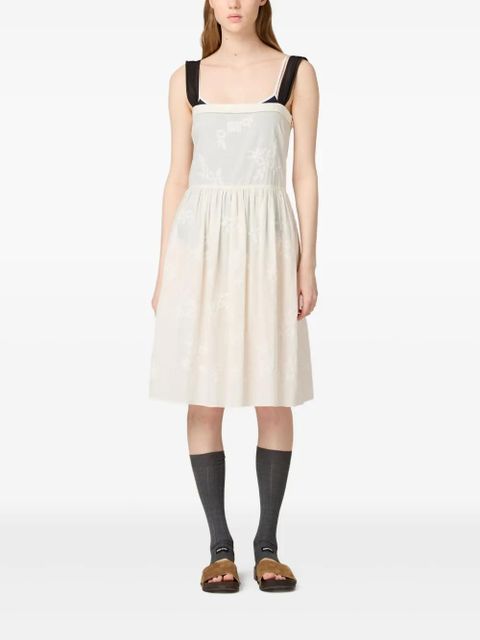 Miu Miu embroidered midi dress - Neutrals - zdjęcie produktu nr 2