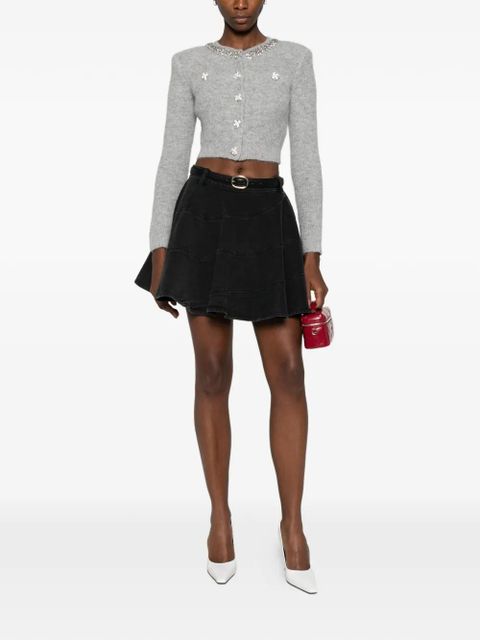 Self-Portrait crystal-embellished cardigan - Grey - zdjęcie produktu nr 2