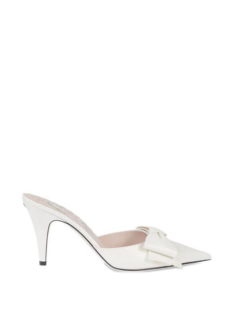 Valentino Garavani bow detail heeled mules - White - zdjęcie produktu nr 1