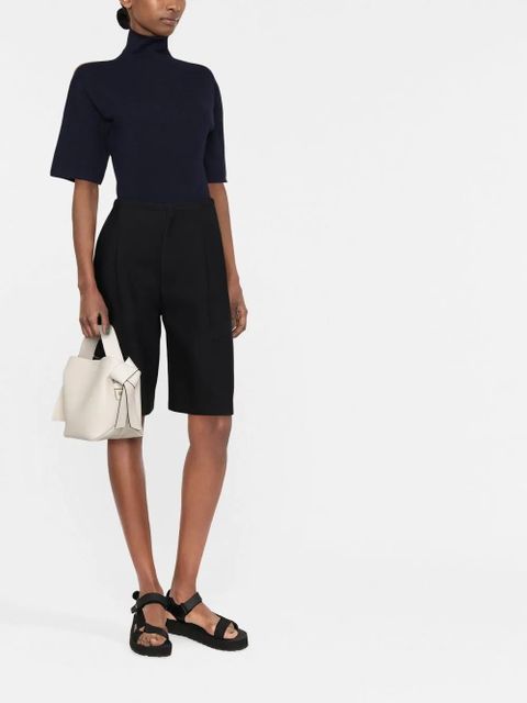 Jil Sander short-sleeved roll-neck knitted top - Blue - zdjęcie produktu nr 2