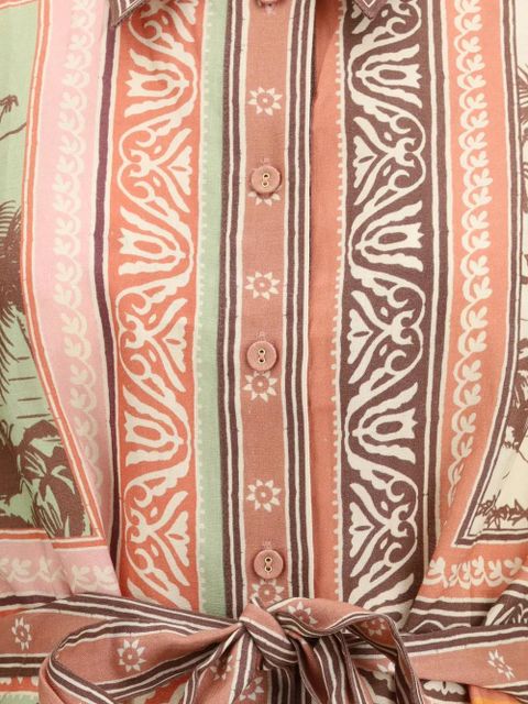 ALEMAIS belted mini dress - Orange