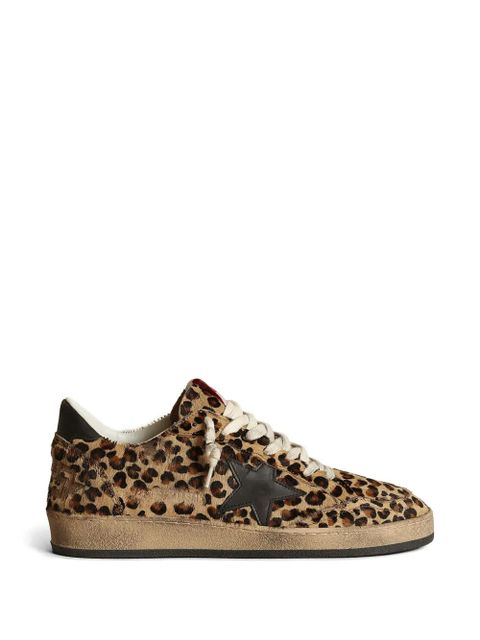 Golden Goose Ball Star sneakers in leo-print pony skin, black leather star & heel tab - Neutrals - zdjęcie produktu nr 1