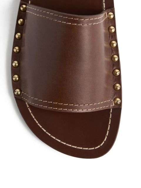TOTEME studded detail slides - Brown