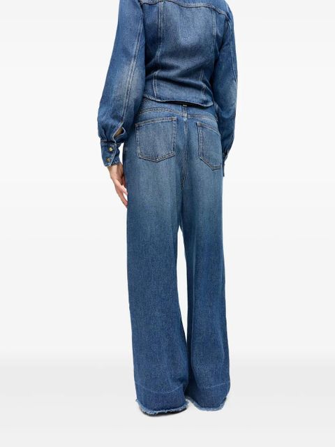 GANNI appliqué wide-leg jeans - Blue