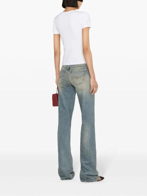 Blumarine rhinestoned-logo cotton T-shirt - White