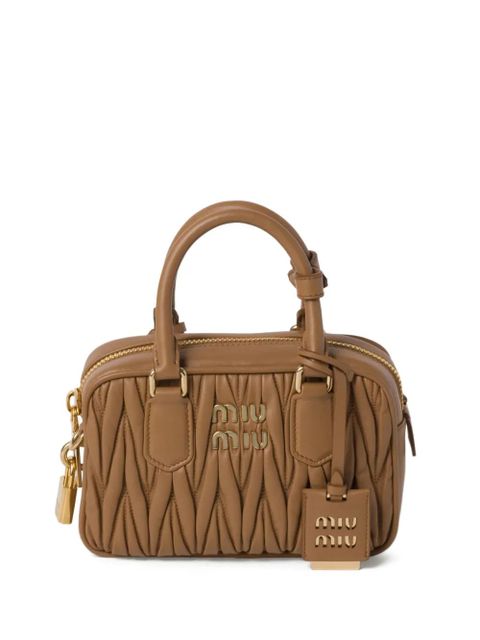 Miu Miu Arcadie matelassé leather tote bag - Brown - zdjęcie produktu nr 1