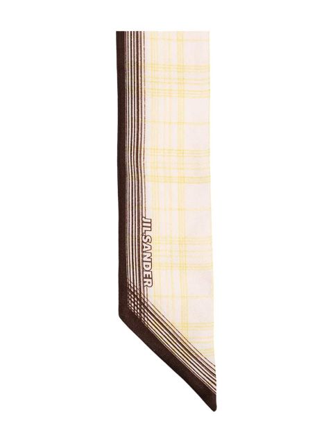 Jil Sander plaid-patter silk scarf - Neutrals