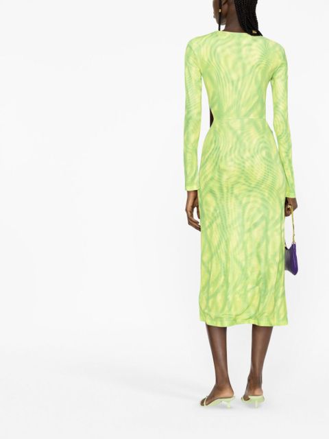 ROTATE BIRGER CHRISTENSEN cut-out ruched dress - Green