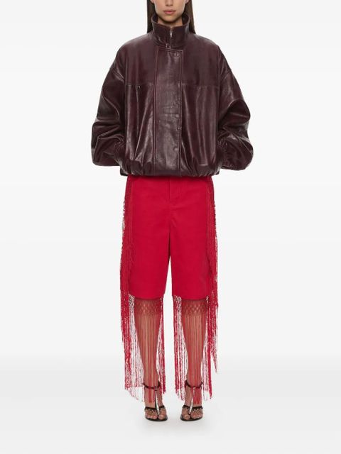 Christopher Esber macramé fringed corduroy trousers - Red