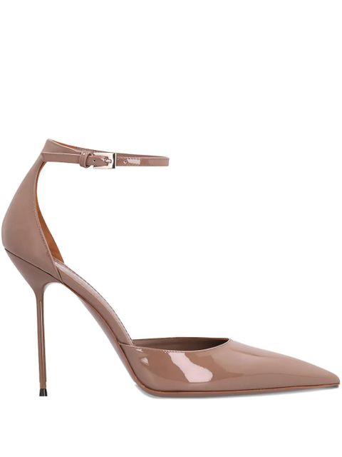Paris Texas 105mm Lidia ankle-strap patent-leather pumps - Neutrals