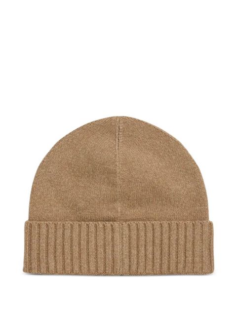 Lauren Ralph Lauren ribbed button beanie hat - Brown