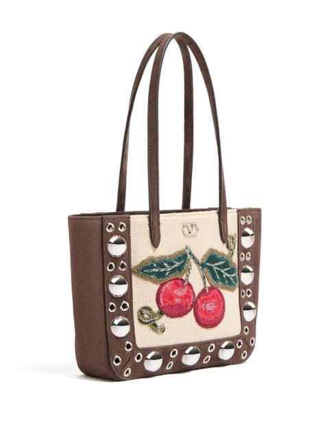 Valentino Garavani mini Nellcote embroidered tote bag - Brown