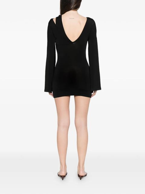Aya Muse V-neck mini dress - Black