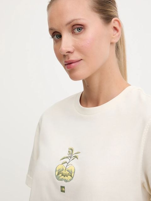 The North Face t-shirt bawełniany Connect Relaxed damski kolor beżowy NF0A8E41QLI1