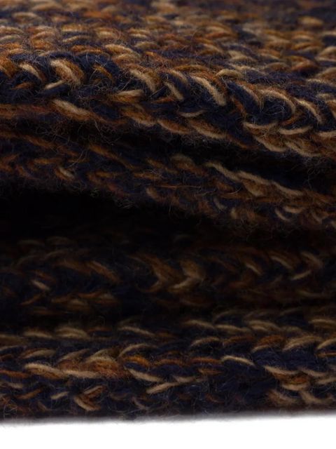 Prada Fisherman's triangle logo rib scarf - Brown