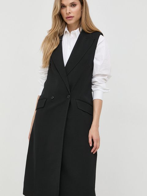 Karl Lagerfeld kamizelka kolor czarny dwurzędowa - zdjęcie produktu nr 2