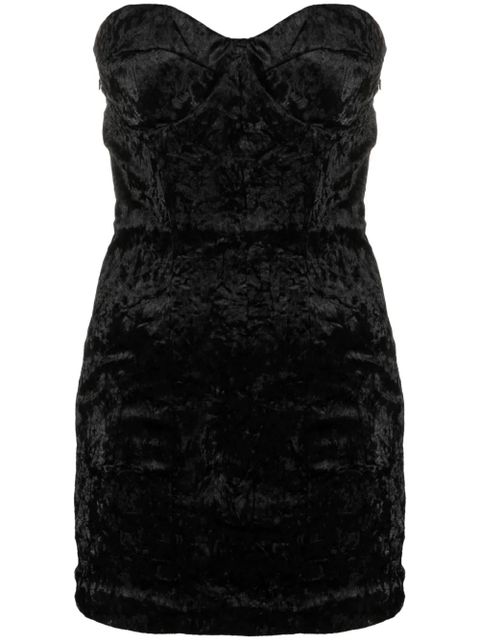 ROTATE BIRGER CHRISTENSEN strapless velvet-effect minidress - Black - zdjęcie produktu nr 1