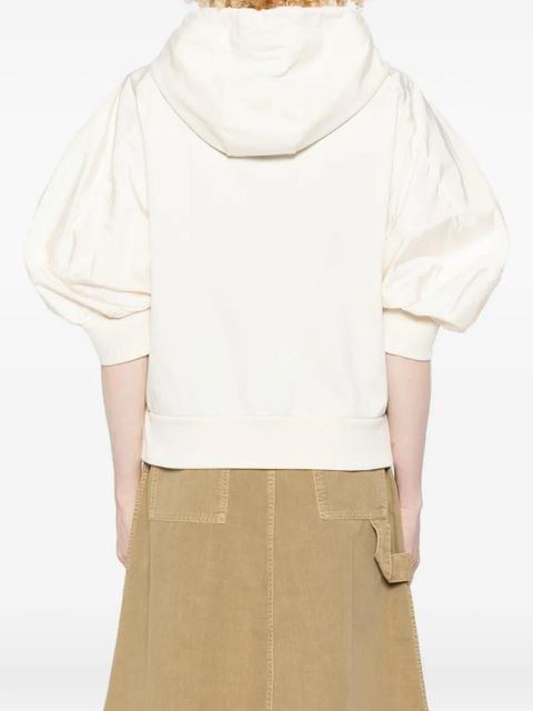 Moncler hooded puff-sleeve jacket - Neutrals